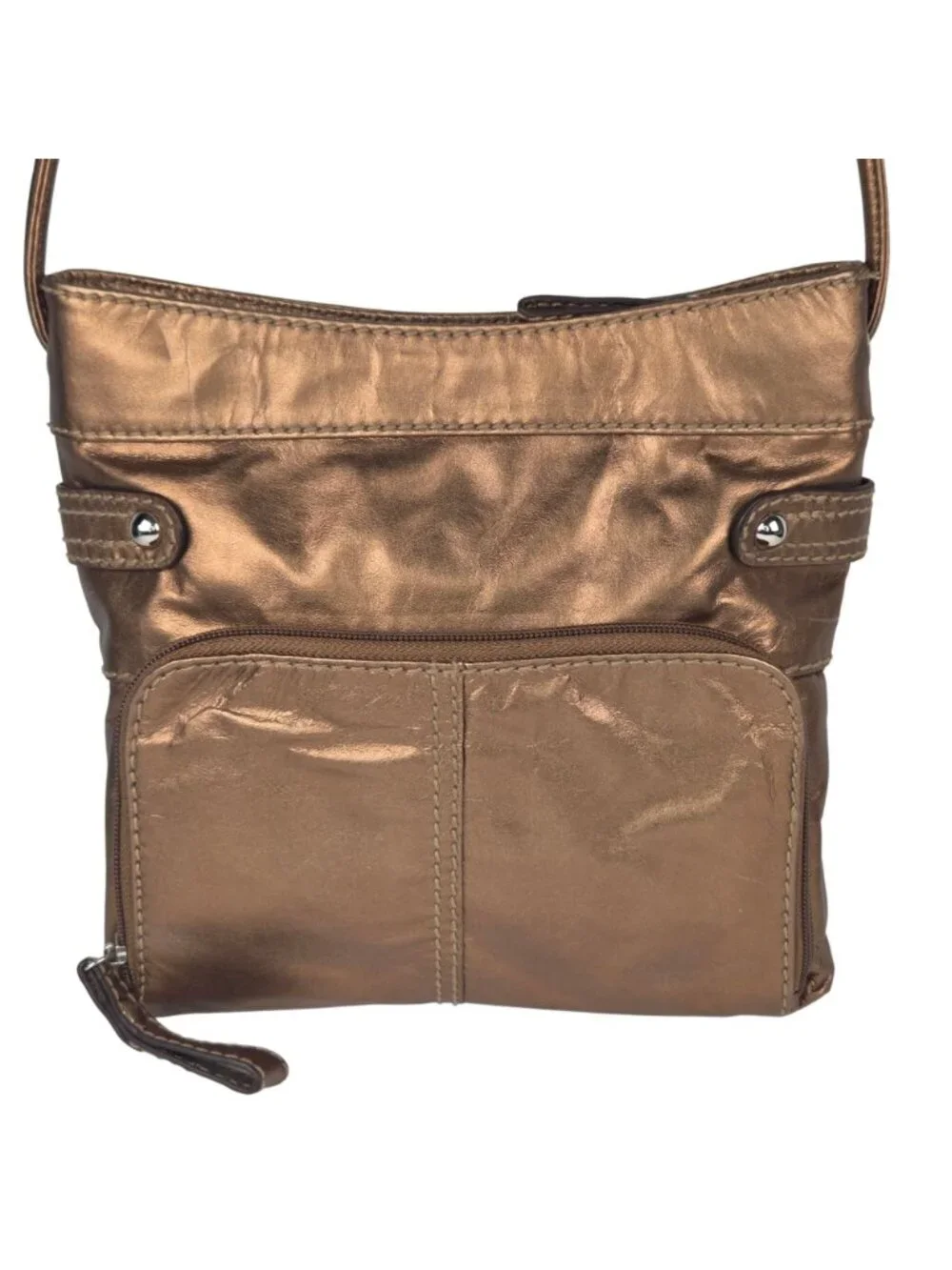 Tignanello Genuine Leather Crossbody Bag Bronze 10